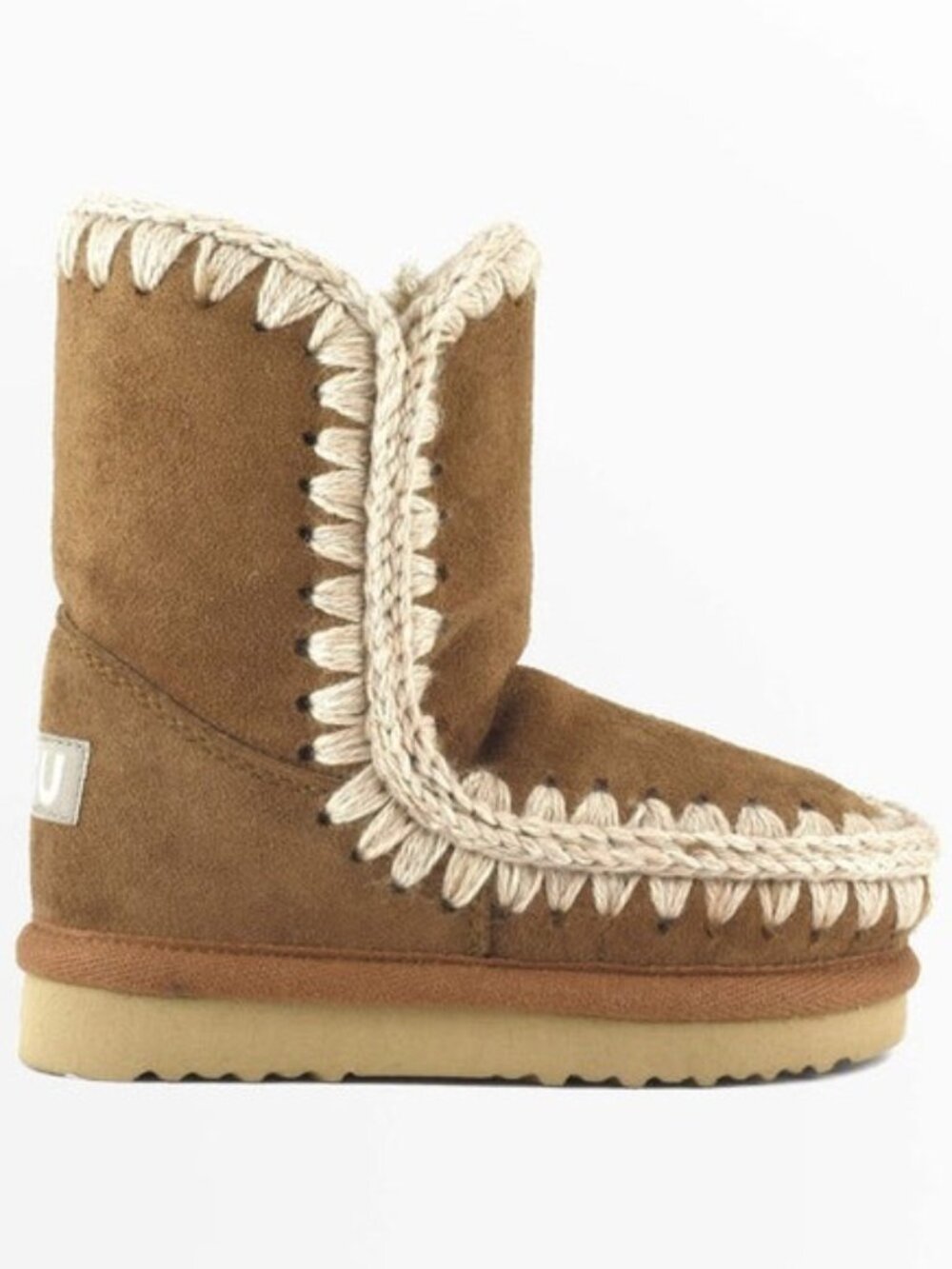 Mou Eskimo Kid  Suede Sherling Lined Hand Crafted Boots Kids Size 12.5 unisex